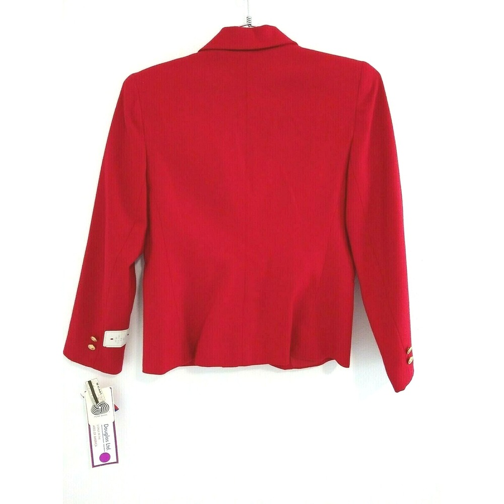 Stephen Douglas Blazer Womens 8P Red Wool NOS Nautical Equestrian Old Money NEW - Picture 2 of 11